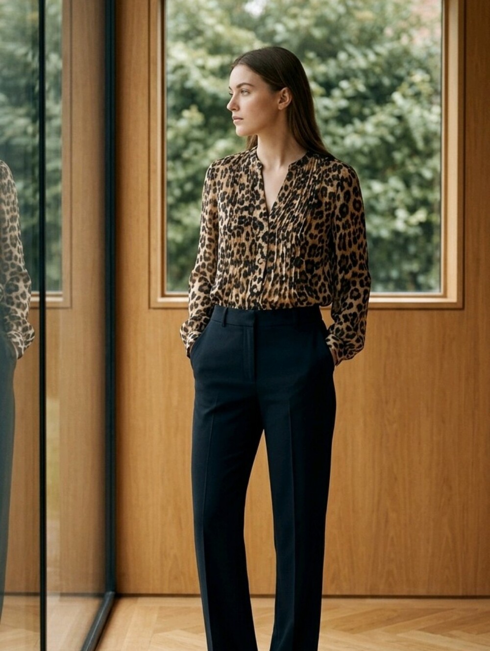 Charter Club animal print blouse. Size S